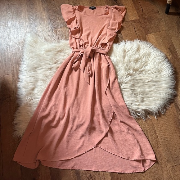 ROOLEE Dusty Pink Sleeveless Midi Dress - Picture 4 of 6